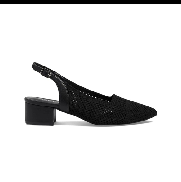 David Tate Shoes - David Tate Women's Glenna Stretched Fabric Slingback Pump Sandals - Black